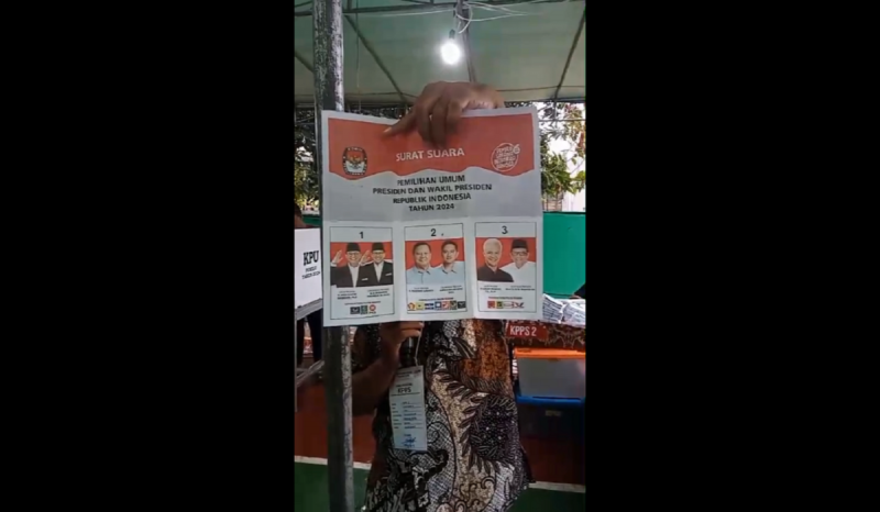 Kecurangan Pilpres, Surat Suara di TPS 54 Gunung Putri Bogor Sudah Tercoblos 02