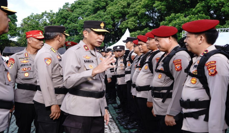 Wakapolda Jabar Pimpin Apel Pengecekan Kesiapan Personel BKO untuk Pengamanan TPS