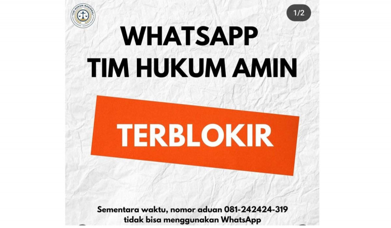  Nomor WhatsApp Pengaduan Kecurangan Pemilu Terblokir, Tim Kuasa Hukum AMIN Akan Usut