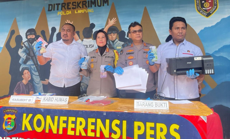 Polda Lampung Ungkap Peredaran Uang Palsu