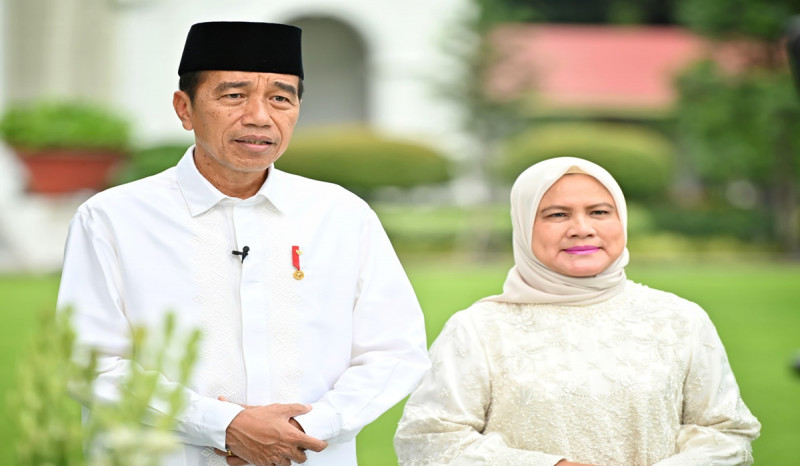 Di Momen Idul Fitri 1445 H, Jokowi dan Iriana Ajak Rajut Persaudaraan