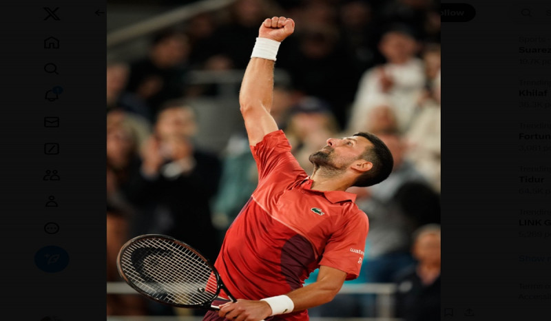Kalahkan Petenis Tuan Rumah, Novak Djokovic Melaju di Prancis Terbuka