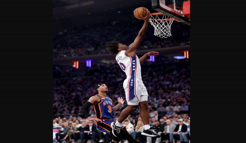 New York Knicks vs Philadelphia 76ers, Tyrese Maxey Pastikan Sixers Menang di Gim 5