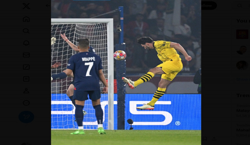 PSG vs Borussia Dortmund, Gol Tunggal Mats Hummels Pastikan Die Borussien ke Final Liga Champions