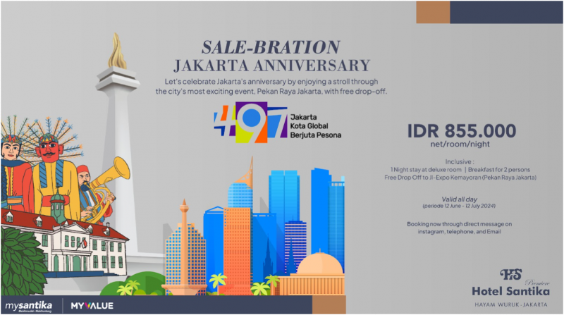 HUT Ke-497 DKI Jakarta, Hotel Santika Premiere Hayam Wuruk Berikan Penawaran Menarik 