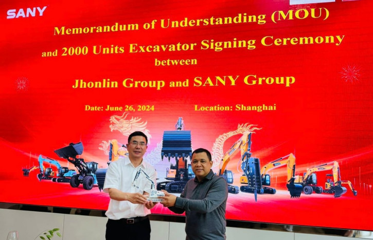 Jhonlin Group Teken MoU dengan SANY Group