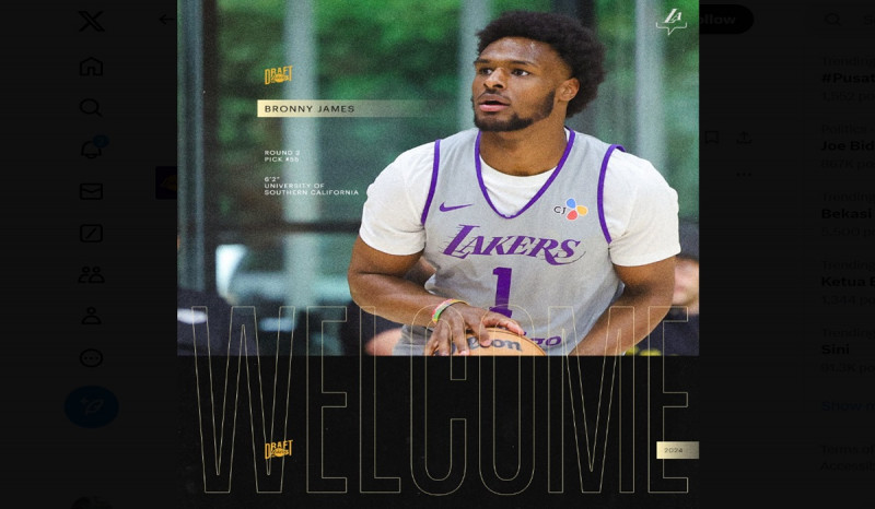 Los Angeles Lakers Pilih Putra LeBron James di Dranft NBA Putaran Kedua